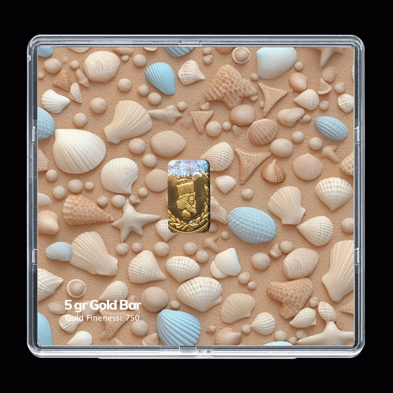 شمش طلا 18 عیار مدوپد مدل صدف کد SG-10305 شمش طلا 18 عیار مدوپد مدل صدف کد SG-10305