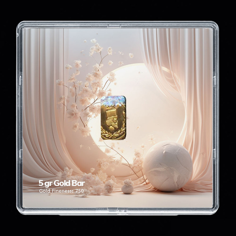 شمش طلا 18 عیار مدوپد مدل پرده  و ماه  کد SG-10290