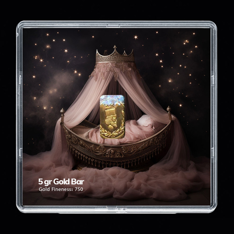 شمش طلا 18 عیار مدوپد مدل گهواره کد SG-10287