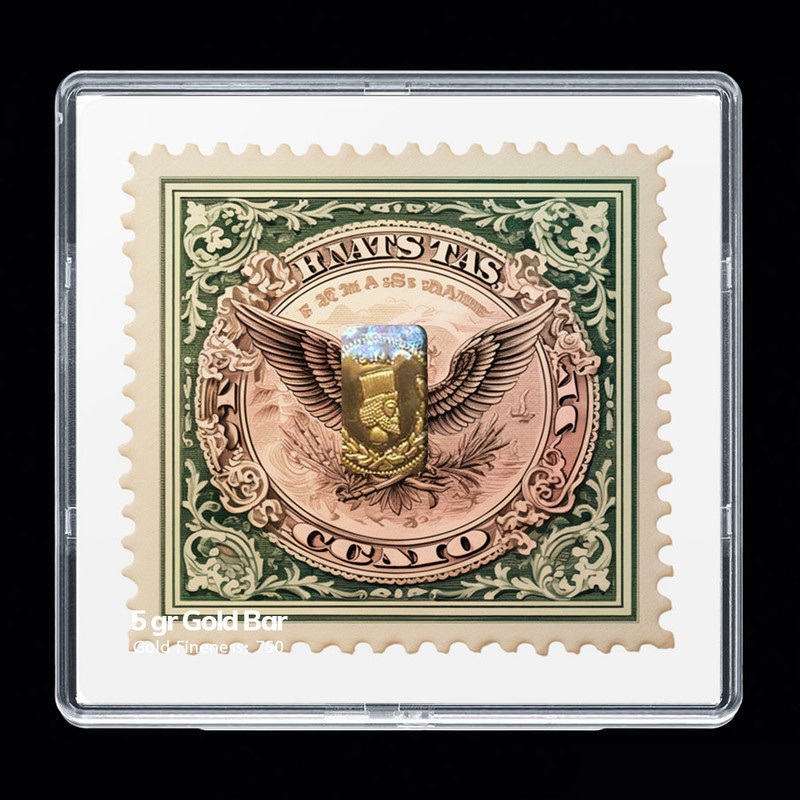 شمش طلا 18 عیار مدوپد مدل تمبر کد SG-10192