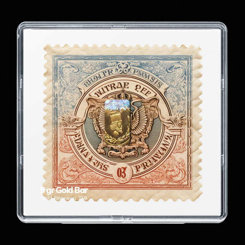 شمش طلا 18 عیار مدوپد مدل تمبر کد SG-10191