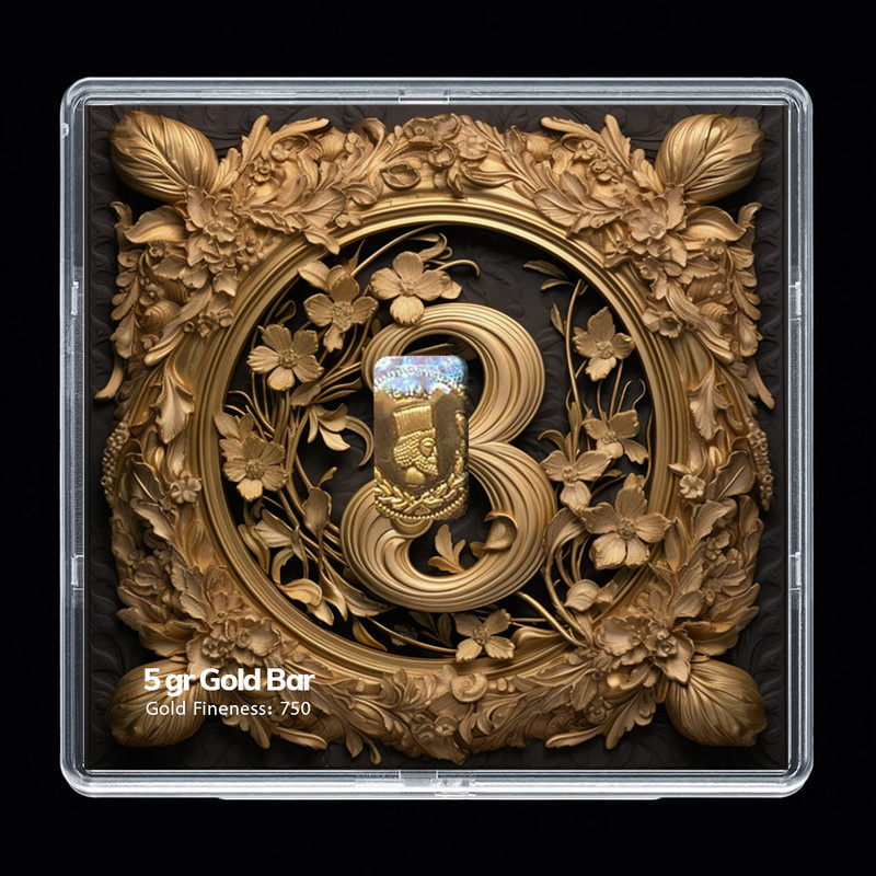 شمش طلا 18 عیار مدوپد مدل عدد 3 کد SG-10183