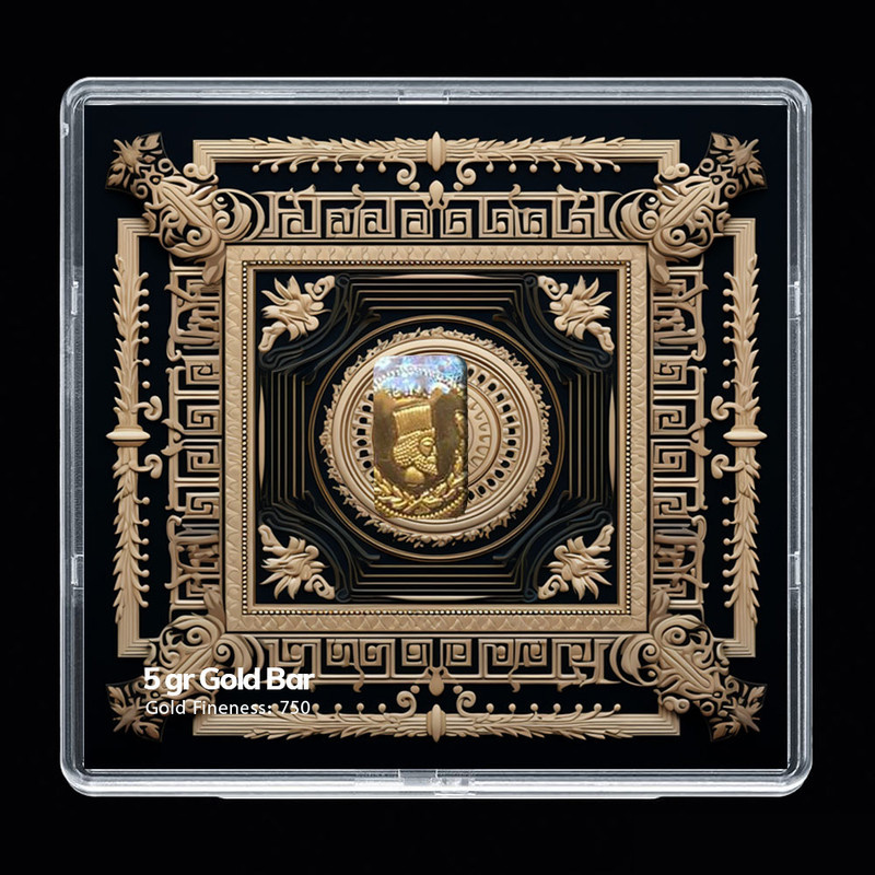 شمش طلا 18 عیار مدوپد مدل رومی کد SG-10182