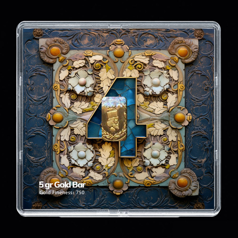 شمش طلا 18 عیار مدوپد مدل عدد 4 کد SG-10181