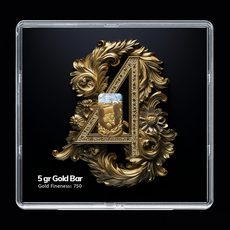 شمش طلا 18 عیار مدوپد مدل عدد 4 کد SG-10177