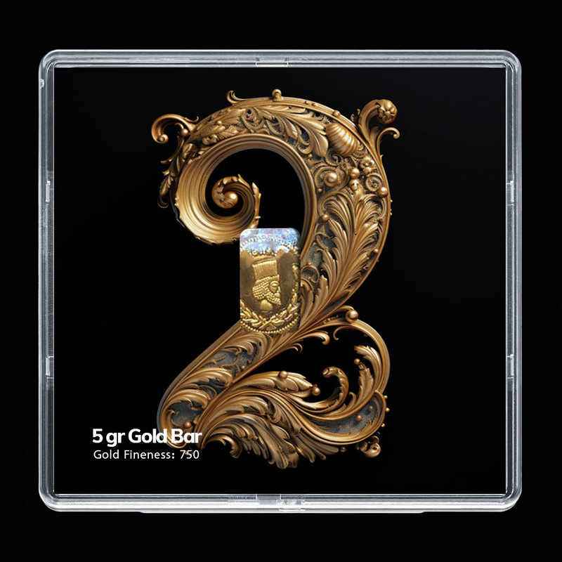 شمش طلا 18 عیار مدوپد مدل عدد 2  کد SG-10175