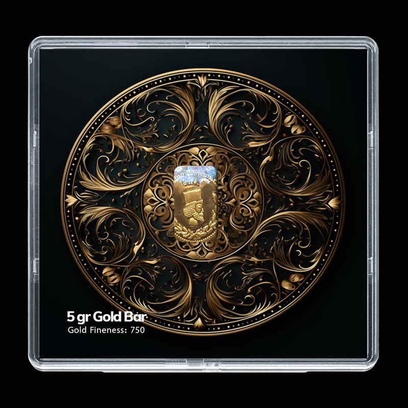 شمش طلا 18 عیار مدوپد مدل سینی و منبط کد SG-10172