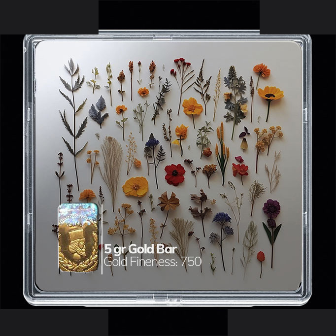 شمش طلا 18 عیار مدوپد مدل گل کد SG10470