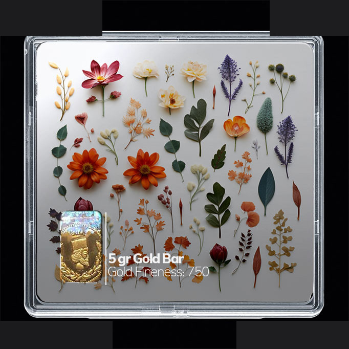 شمش طلا 18 عیار مدوپد مدل گل کد SG10467