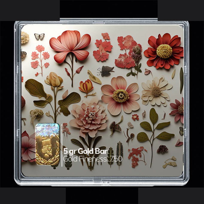 شمش طلا 18 عیار مدوپد مدل گل کد SG10527