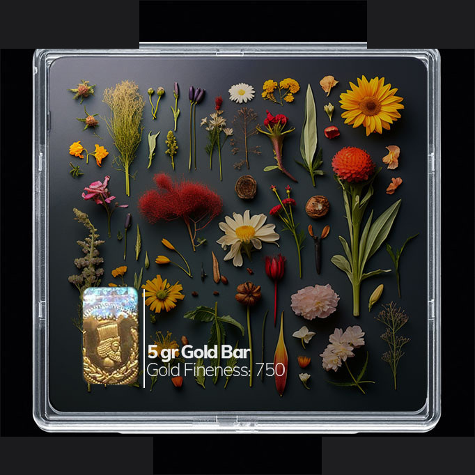 شمش طلا 18 عیار مدوپد مدل گل کد SG10444