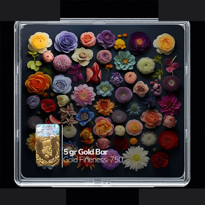 شمش طلا 18 عیار مدوپد مدل گل کد SG10438