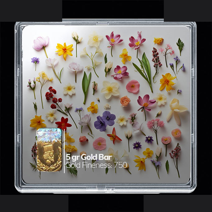 شمش طلا 18 عیار مدوپد مدل گل کد SG10436