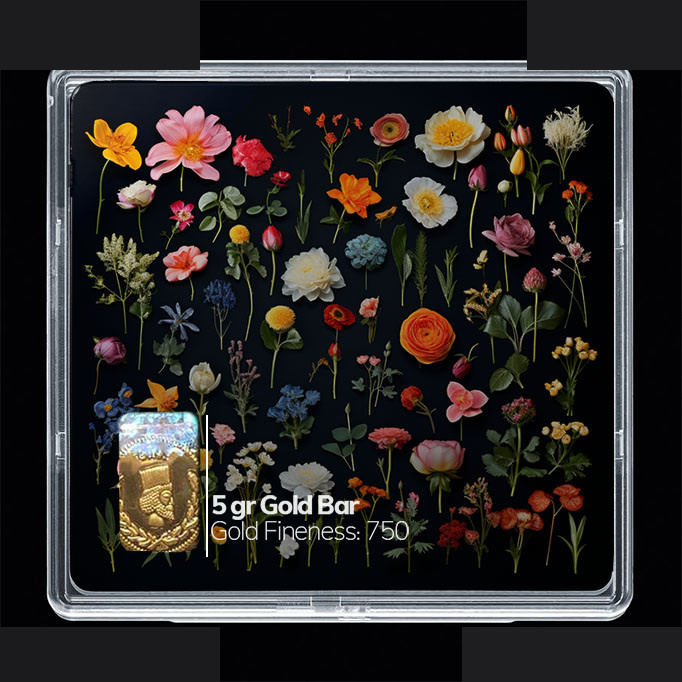 شمش طلا 18 عیار مدوپد مدل گل کد SG10518