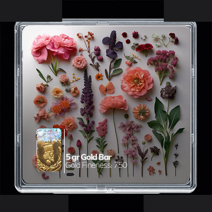 شمش طلا 18 عیار مدوپد مدل گل کد SG10433