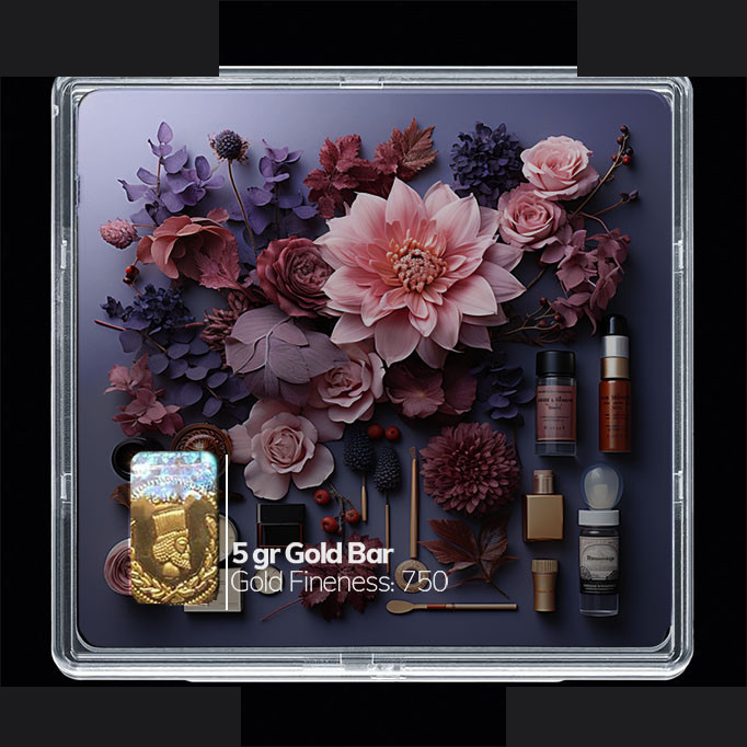 شمش طلا 18 عیار مدوپد مدل گل کد SG10430