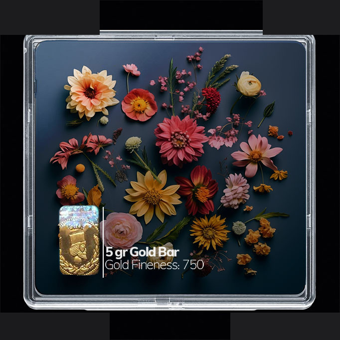 شمش طلا 18 عیار مدوپد مدل گل کد SG10515