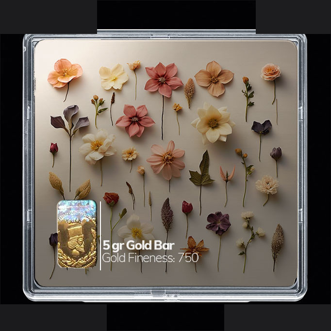 شمش طلا 18 عیار مدوپد مدل گل کد SG10507