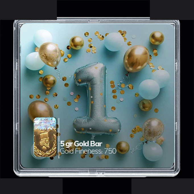 شمش طلا 18 عیار مدوپد مدل عدد 1 کد SG10589