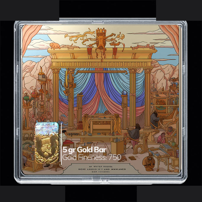 شمش طلا 18 عیار مدوپد مدل روم باستان کد SG10669