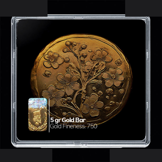 شمش طلا 18 عیار مدوپد مدل سکه گل کد SG10687