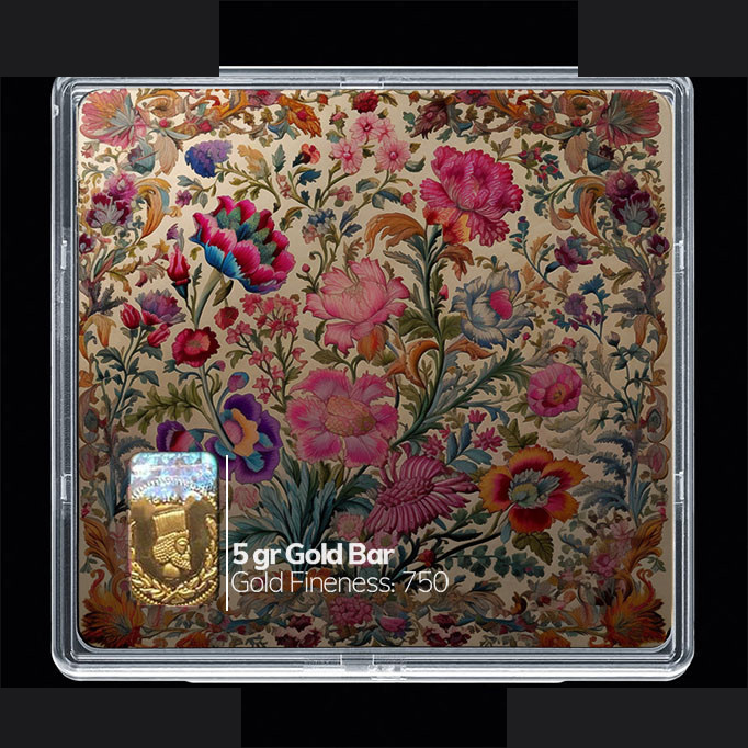 شمش طلا 18 عیار مدوپد مدل گل کد SG10692