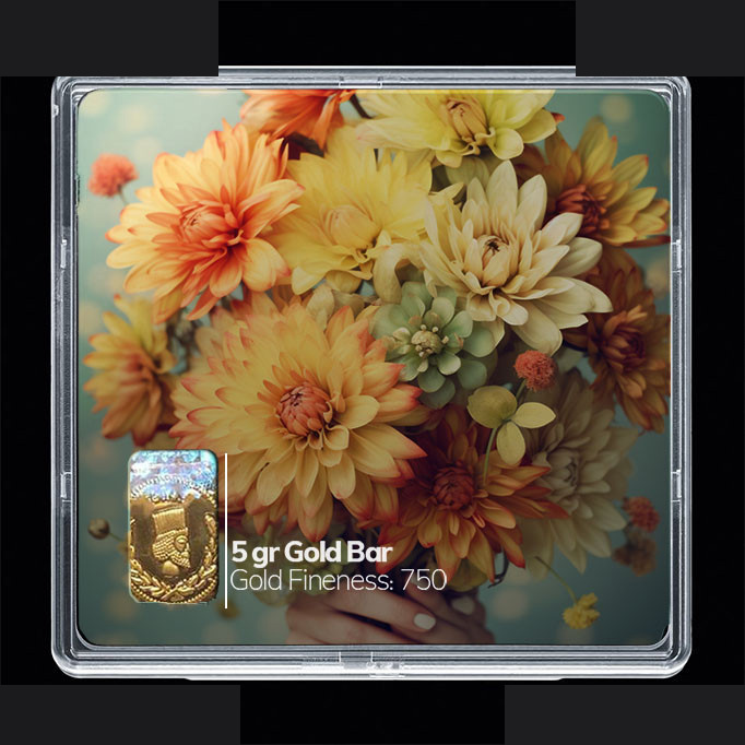 شمش طلا 18 عیار مدوپد مدل گل کد SG10695