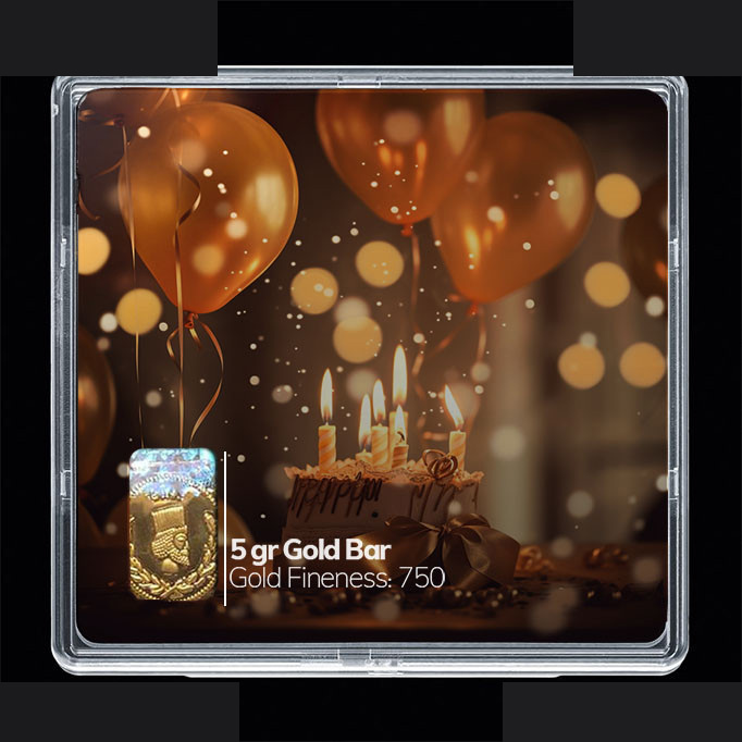 شمش طلا 18 عیار مدوپد مدل کیک تولد  کد SG10721