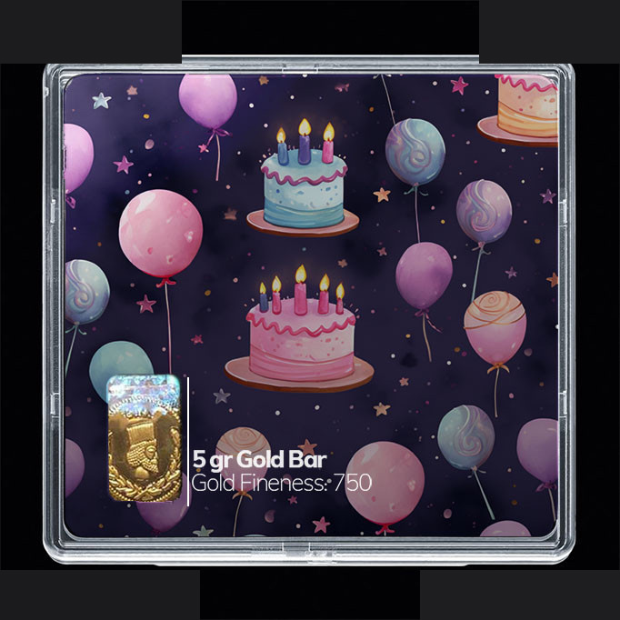 شمش طلا 18 عیار مدوپد مدل کیک کارتونی کد SG10750