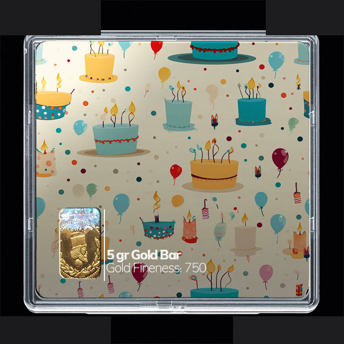 شمش طلا 18 عیار مدوپد مدل کیک کارتونی کد SG10783