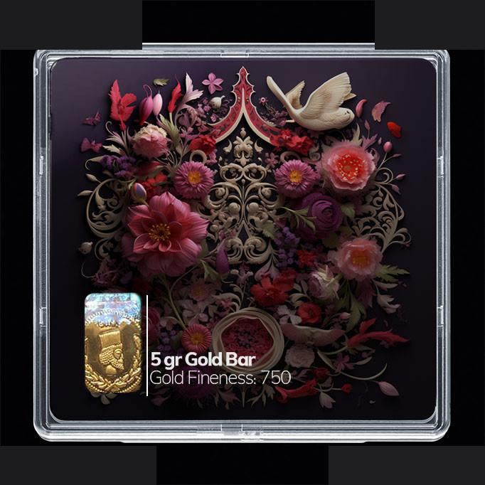 شمش طلا 18 عیار مدوپد مدل گل کد SG10820