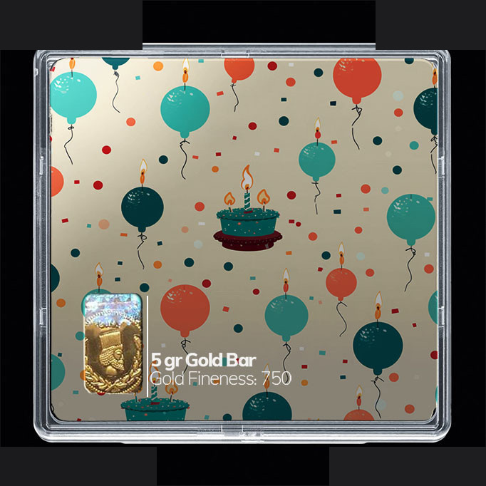 شمش طلا 18 عیار مدوپد مدل کیک کارتونی کد SG10853