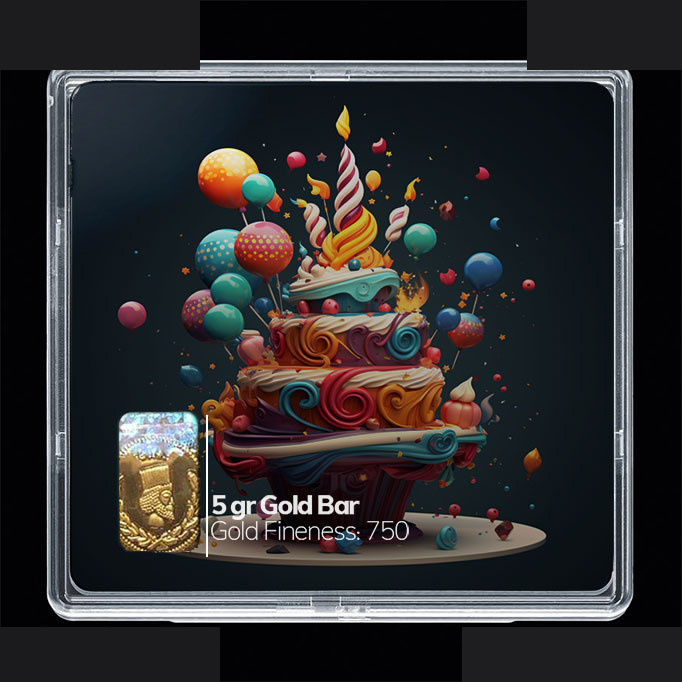 شمش طلا 18 عیار مدوپد مدل کیک کد SG10867