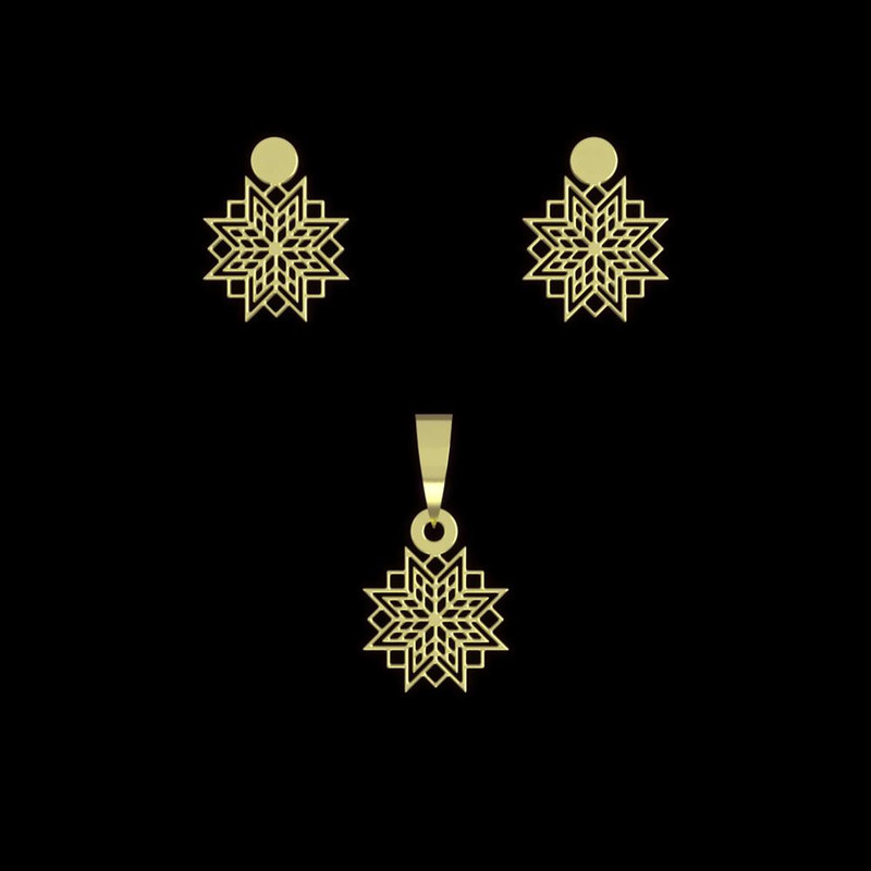 نیم ست طلا 18 عیار زنانه مدوپد مدل اسلیمی کد NA10007