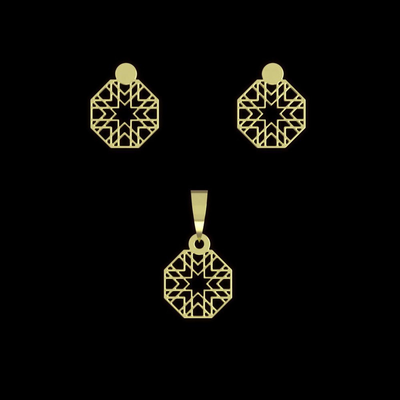 نیم ست طلا 18 عیار زنانه مدوپد مدل اسلیمی کد NA10006 نیم ست طلا 18 عیار زنانه مدوپد مدل اسلیمی کد NA10006