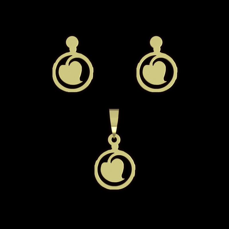 نیم ست طلا 18 عیار زنانه مدوپد مدل قلب کد NA10190