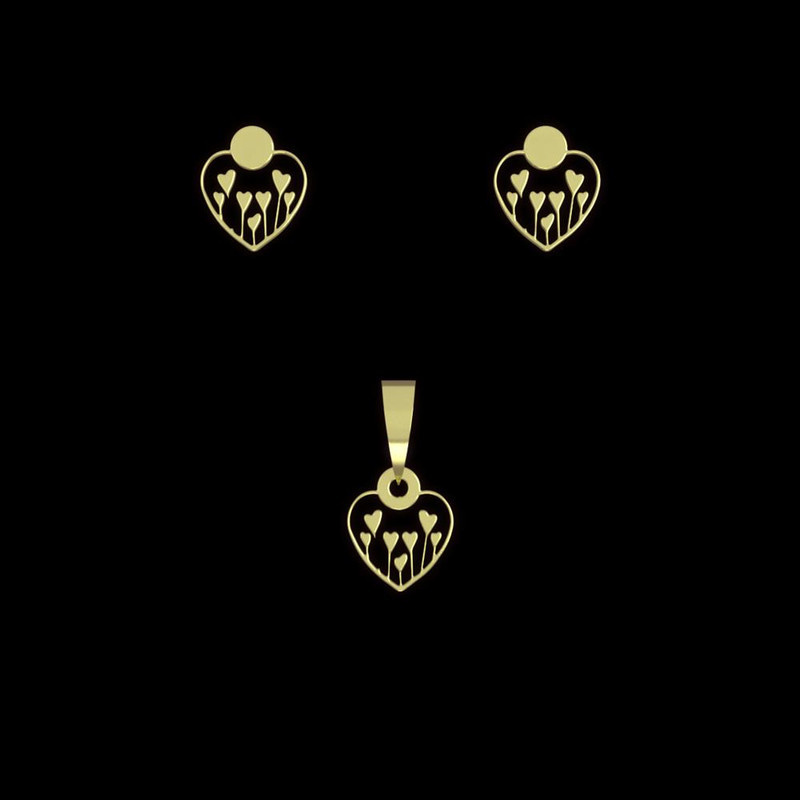 نیم ست طلا 18 عیار زنانه مدوپد مدل قلب کد NA10276