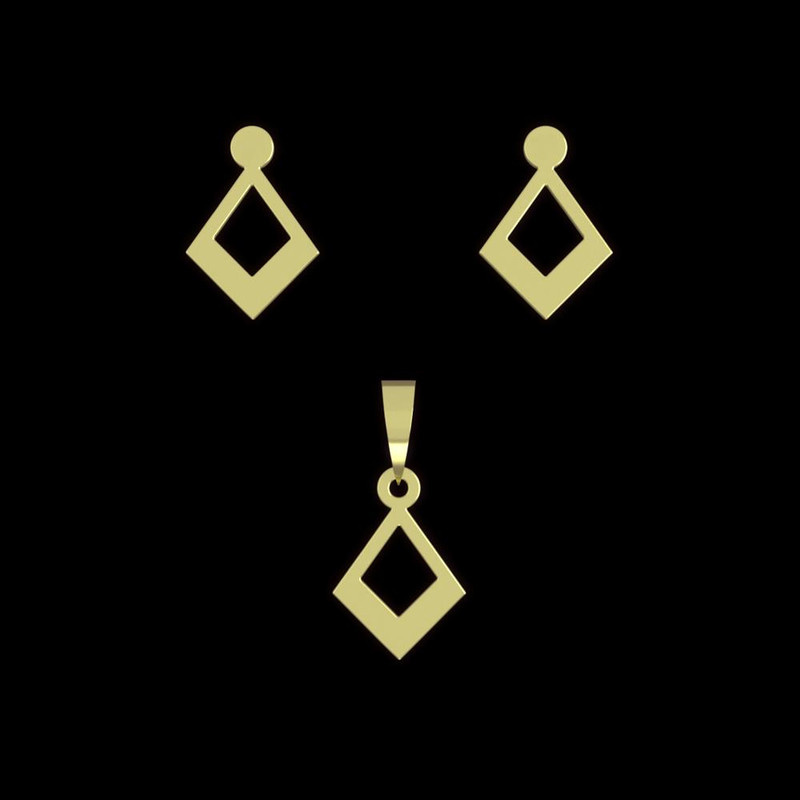 نیم ست طلا 18 عیار زنانه مدوپد مدل لوزی کد NA10465 نیم ست طلا 18 عیار زنانه مدوپد مدل لوزی کد NA10465