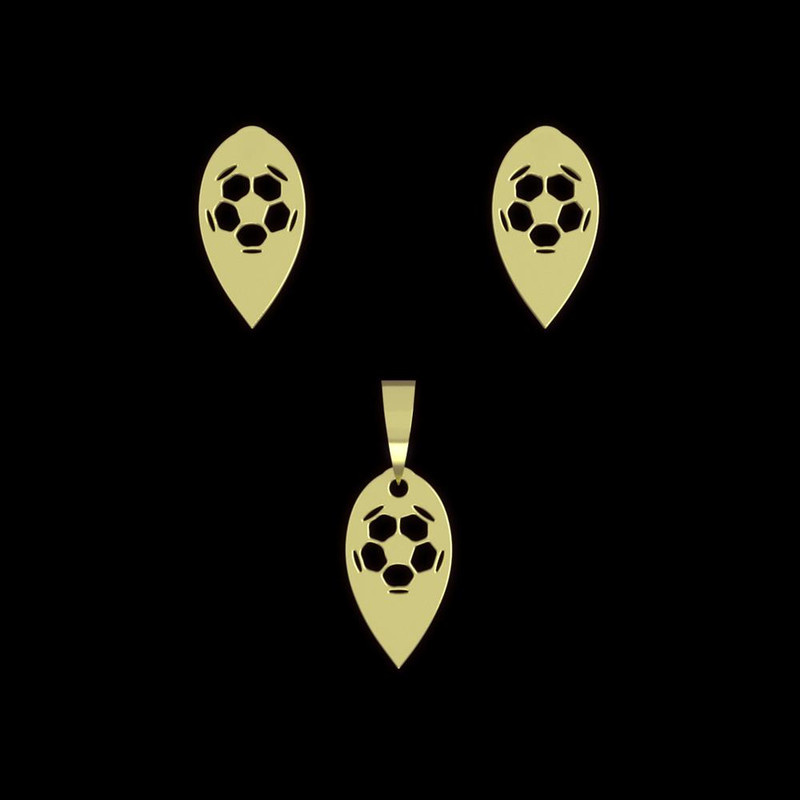 نیم ست طلا 18 عیار زنانه مدوپد مدل توپ فوتبال کد NA11865