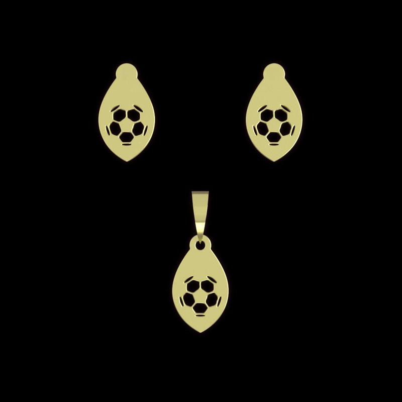 نیم ست طلا 18 عیار زنانه مدوپد مدل توپ فوتبال کد NA11884
