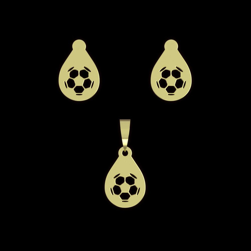 نیم ست طلا 18 عیار زنانه مدوپد مدل توپ فوتبال کد NA11885