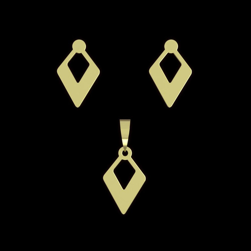 نیم ست طلا 18 عیار زنانه مدوپد مدل لوزی کد NA11951