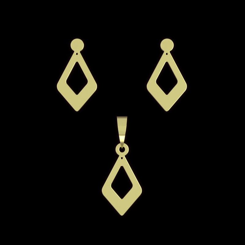 نیم ست طلا 18 عیار زنانه مدوپد مدل لوزی کد NA11963