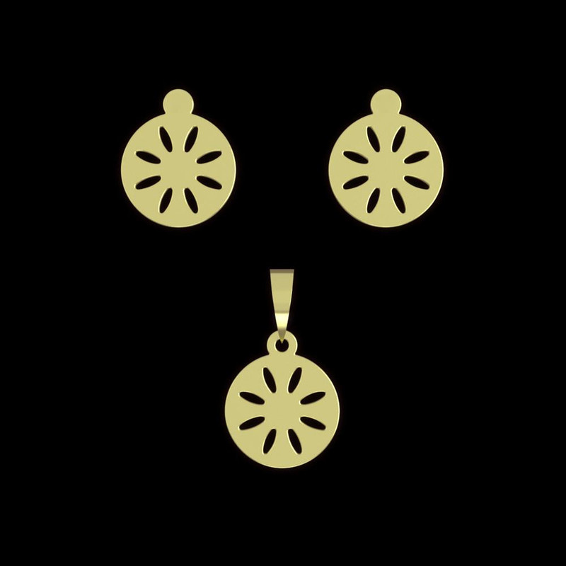 نیم ست طلا 18 عیار زنانه مدوپد مدل خورشید کد NA12158