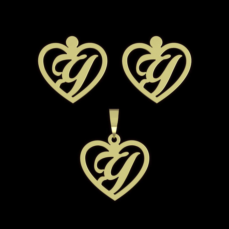 نیم ست طلا 18 عیار زنانه مدوپد مدل حرف y کد NA12946