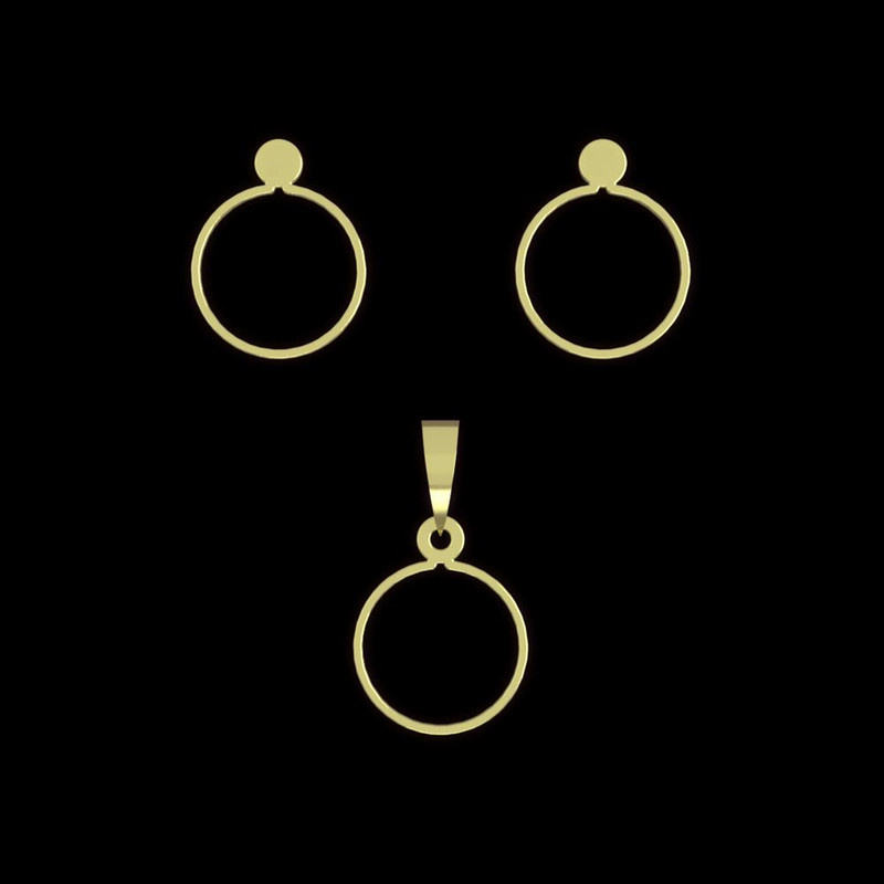 نیم ست طلا 18 عیار زنانه مدوپد مدل دایره کد NA13010