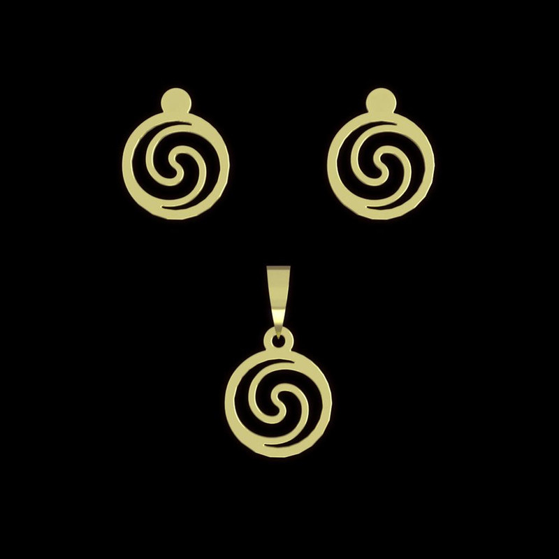 نیم ست طلا 18 عیار زنانه مدوپد مدل دایره کد NA13011