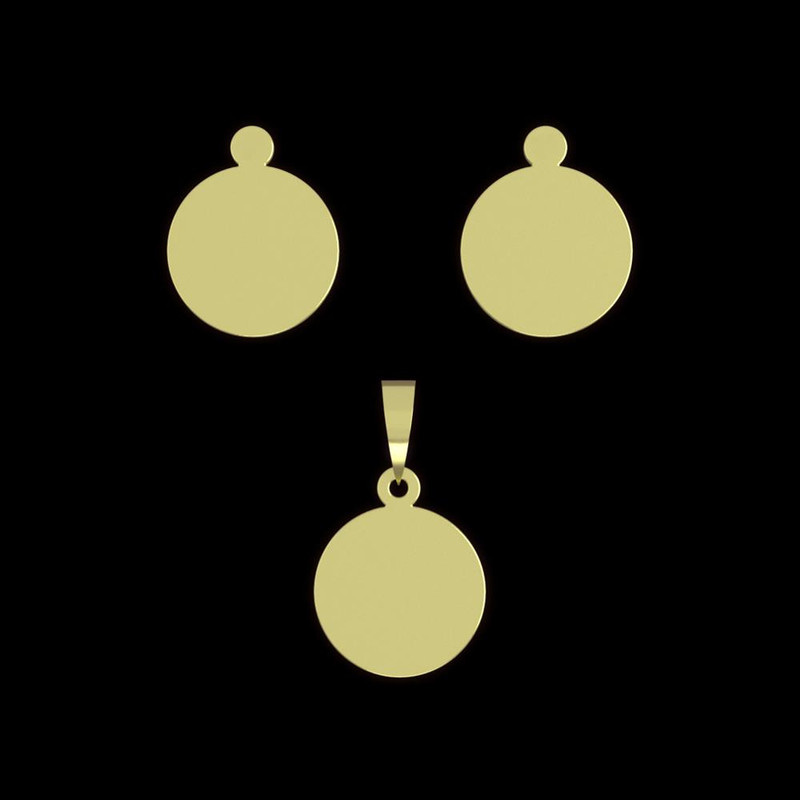 نیم ست طلا 18 عیار زنانه مدوپد مدل دایره کد NA13018