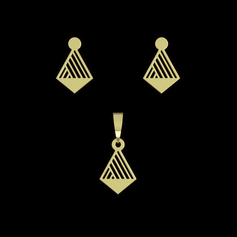 نیم ست طلا 18 عیار زنانه مدوپد مدل لوزی کد NA13058