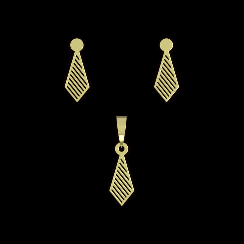 نیم ست طلا 18 عیار زنانه مدوپد مدل کراوات کد NA13120